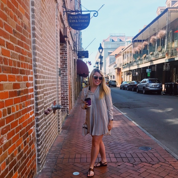 Striped Button Down DRESS - Picture 4 of 7